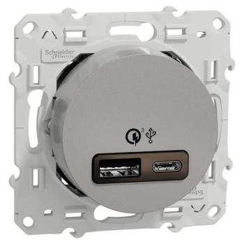  Prise USB type A+C rapide alu 