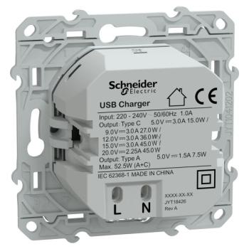  Chargeur USBA 7 -5W+C 45W Alu 