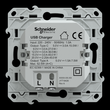  Chargeur USBA 7 -5W+C 45W Alu 