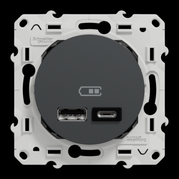  Prise double USB A+C Anthracit 