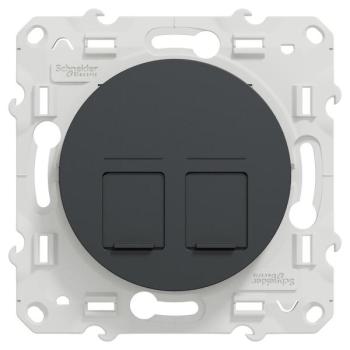  ODACE DBL RJ45 CAT6 UTP ANTH 