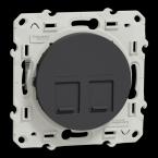  ODACE DBL RJ45 CAT6 STP ANTH 