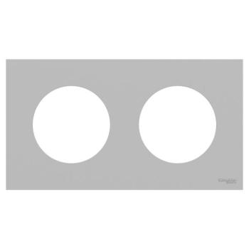  Odace plaque 2 postes gris gal 