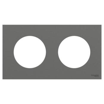  Odace plaque 2 postes gris bas 