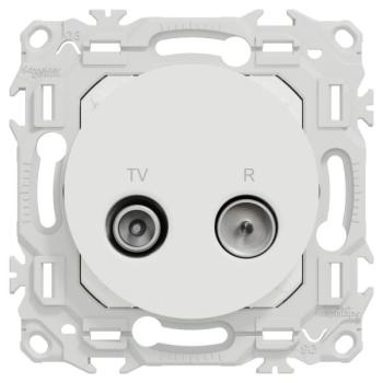  Odace prise TV/FM blanc 