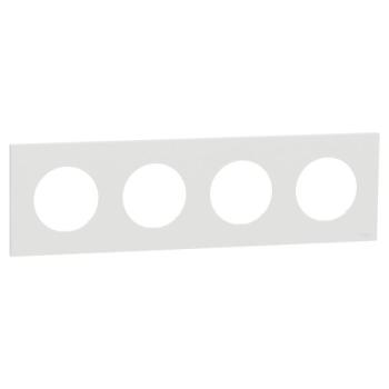  Odace plaque 4 postes blanc 