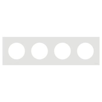  Odace plaque 4 postes blanc 