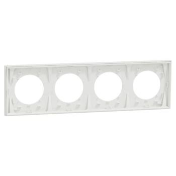  Odace plaque 4 postes blanc 