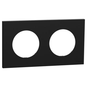  Odace plaque 2 postes noir 