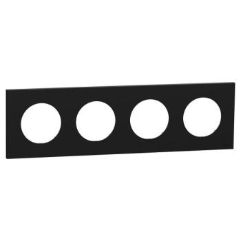  Odace plaque 4 postes noir 