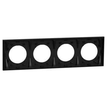  Odace plaque 4 postes noir 