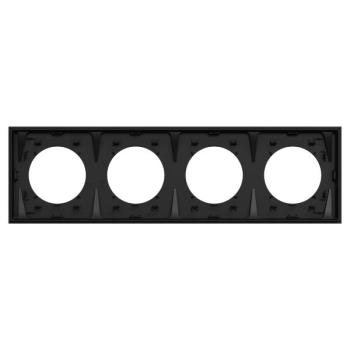  Odace plaque 4 postes noir 