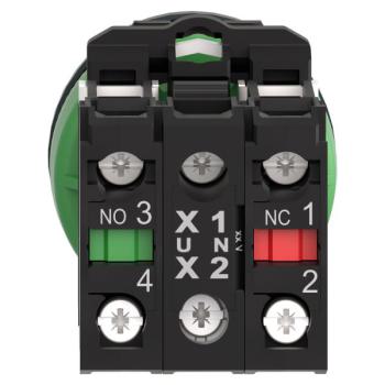  BP lum flush rouge 1O+1F 24V 